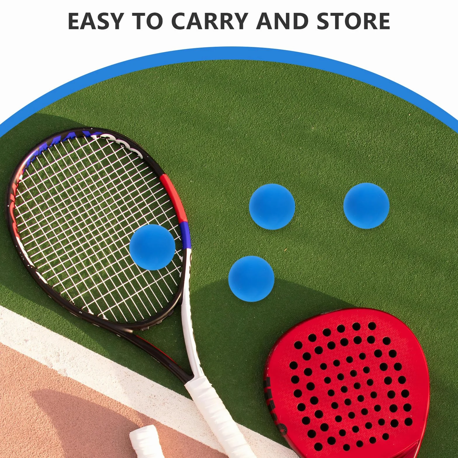 Healifty 4 Palline da Allenamento Squash in Gomma Rimbalzante Leggere Blu per Migliorare Coordinazione e Tempi di Risposta