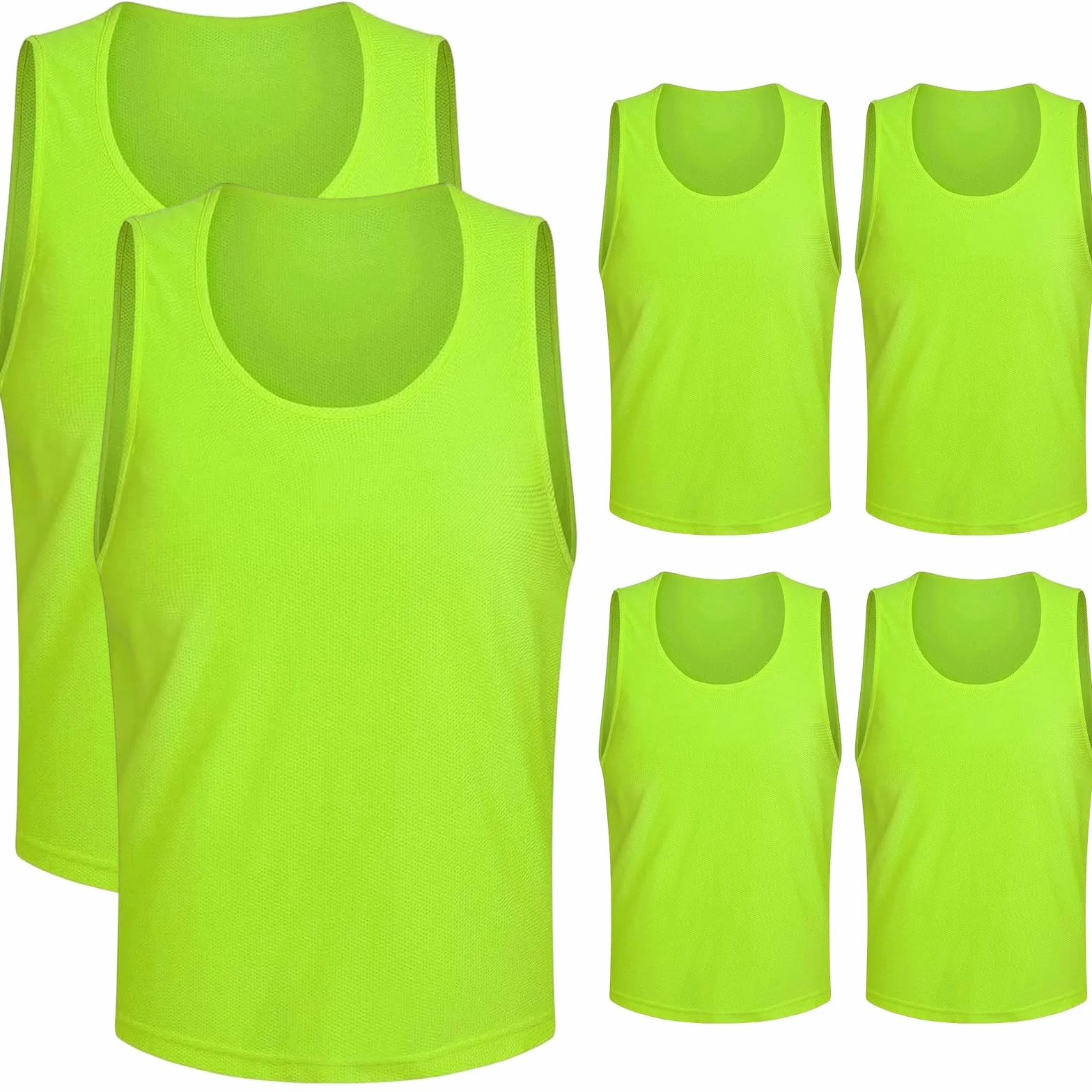 Mesh Scrimmage Gilet Traspirante Casacche Calcio Adulti 6 Pezzi, Verde Pettorine da Allenamento, XL