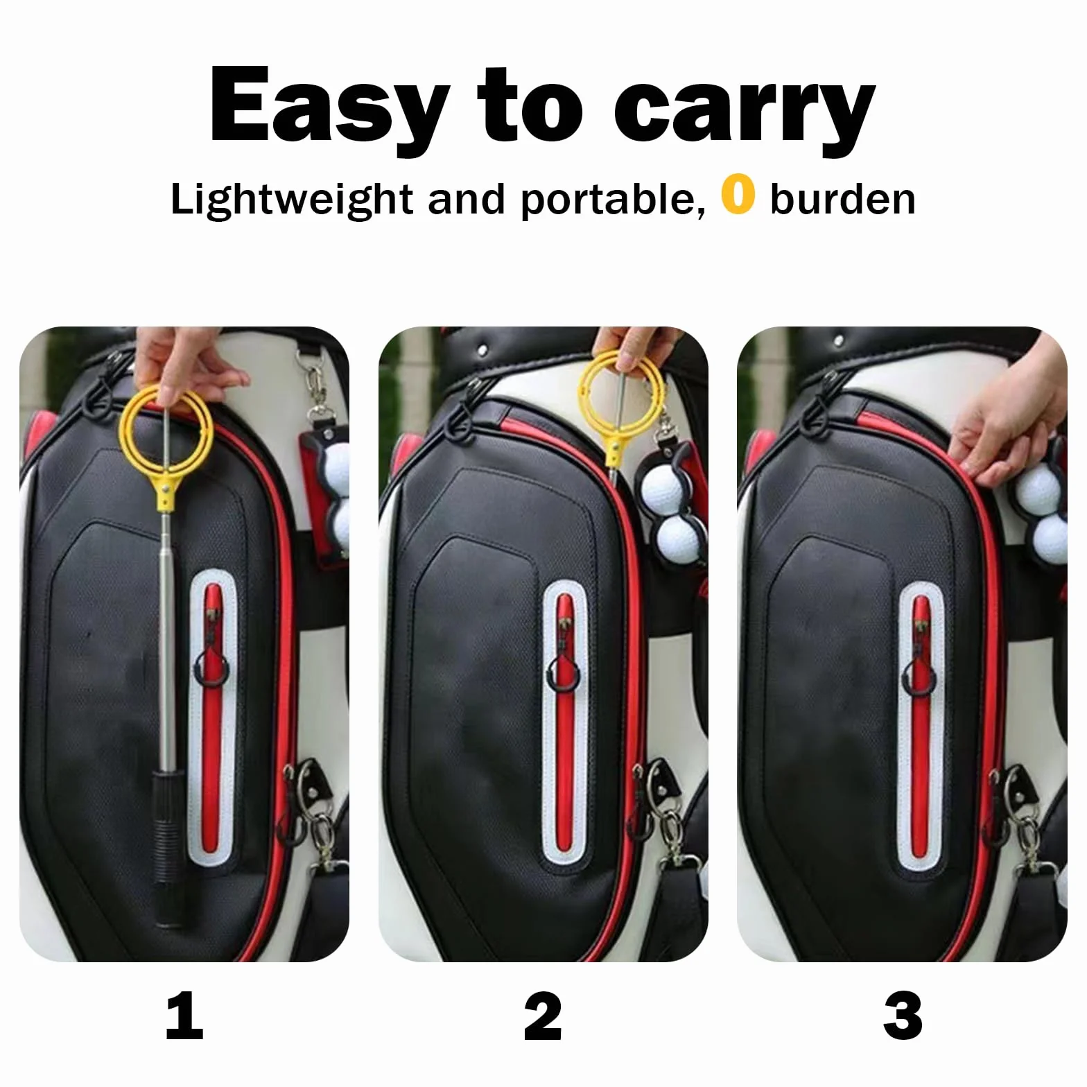 Ideal Swan - Raccoglitore telescopico retrattile per palline da golf, raccoglitori telescopici per palline da golf per acqua, grabber per palline da golf in acciaio inossidabile, accessori da golf per