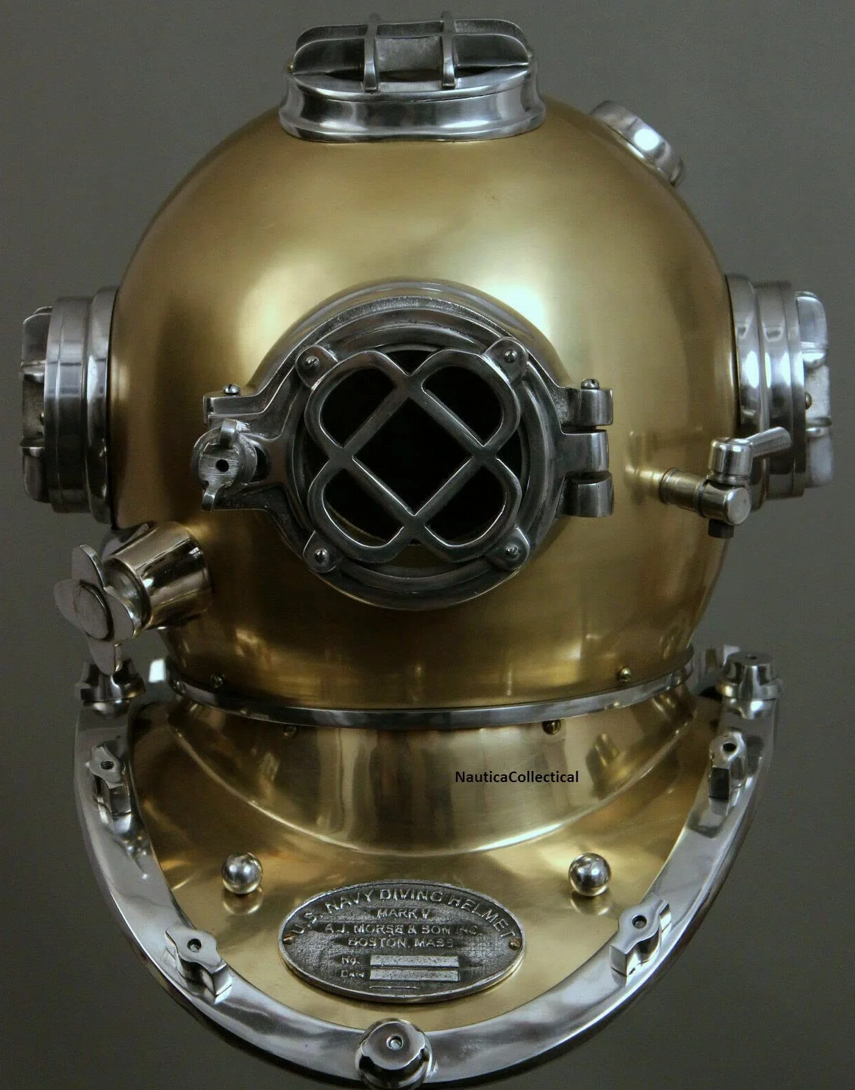 Casco subacqueo US Navy Mark V Deep Sea Marine Divers Antico Scuba Sea Diver Vintage Marine Divers Casco Solido Acciaio & Ottone Scuba Diving Casco 18