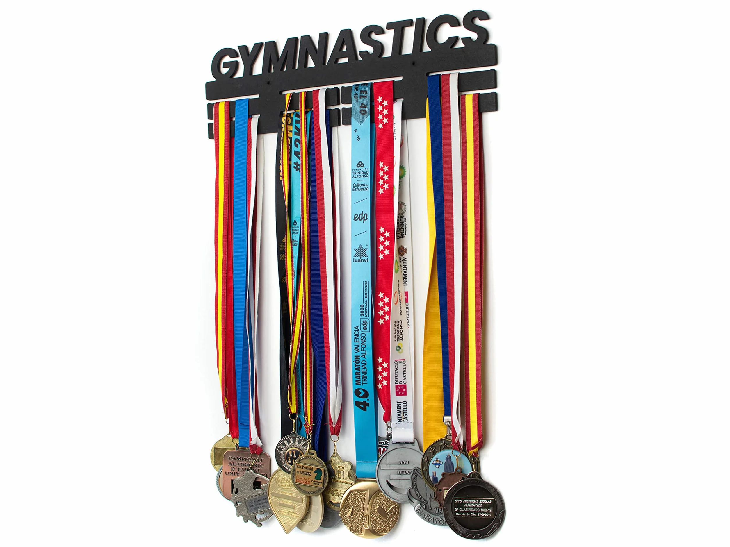 CONTRAXT Porta medaglie da Parete Legno Medagliere Appendi Espositore Sportiva Bambino Medal Hanger Display