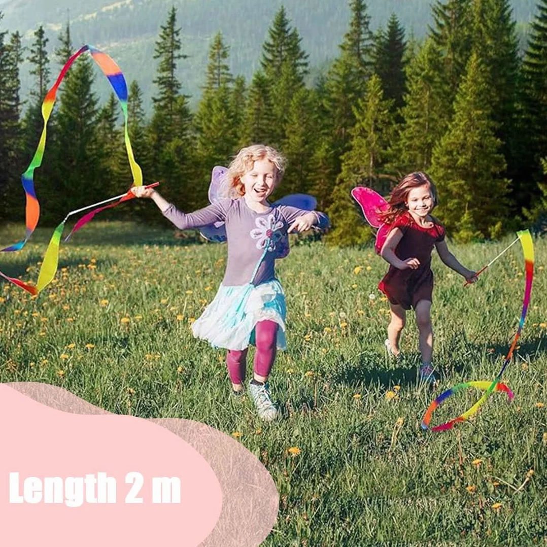 Nastri Da Ballo Ritmica 2 Pezzi Con Bacchetta Per Ginnastica Bambina