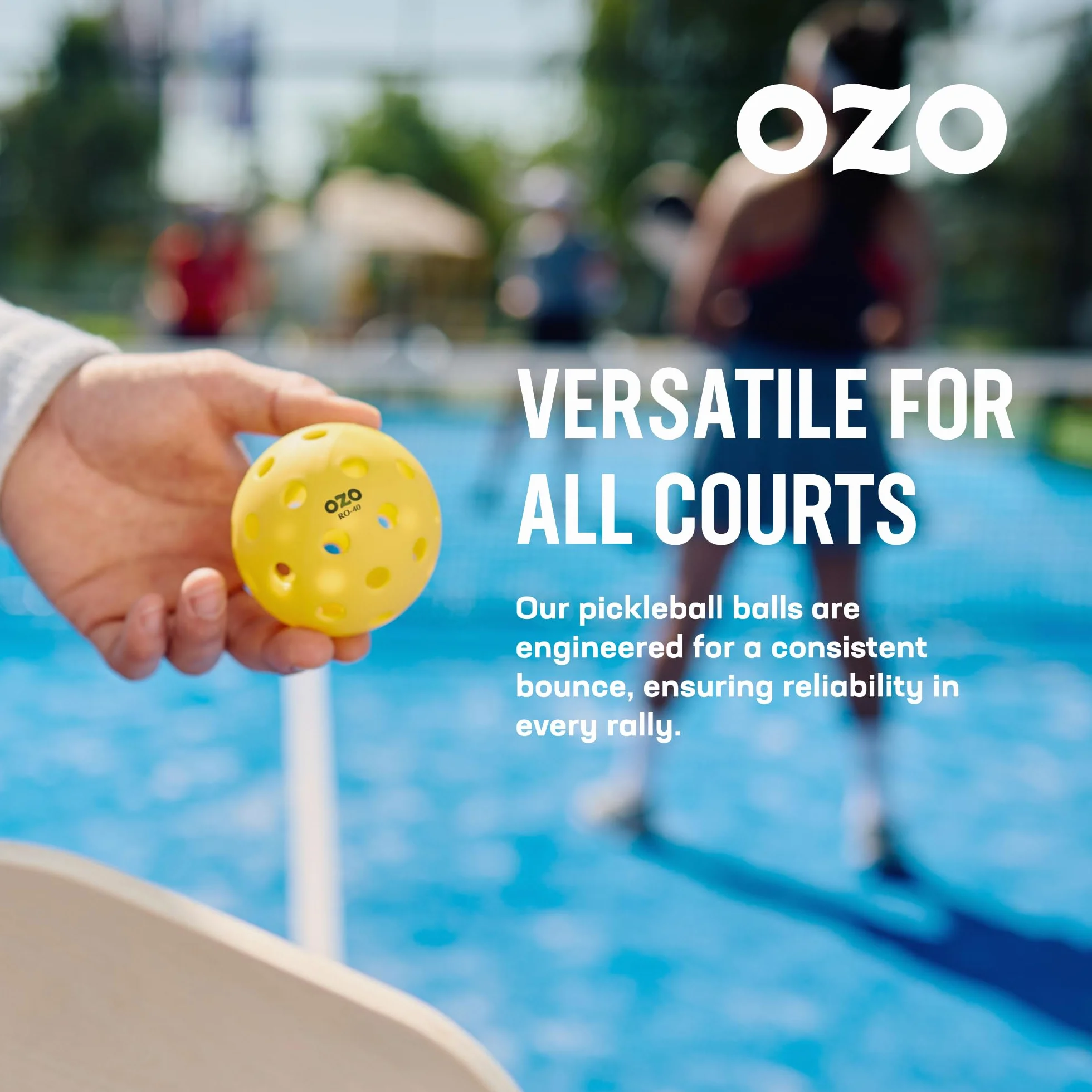 OZO Set di palline da pickleball per esterni, resistenti alle intemperie, alta visibilità