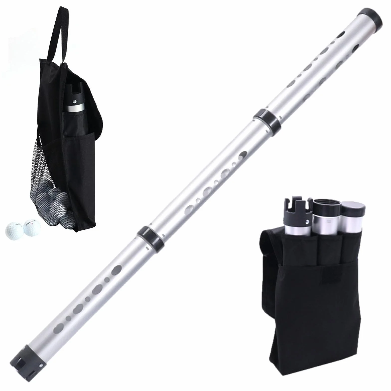 Grabber per palline da golf, raccoglie palline con tubo staccabile, leggero