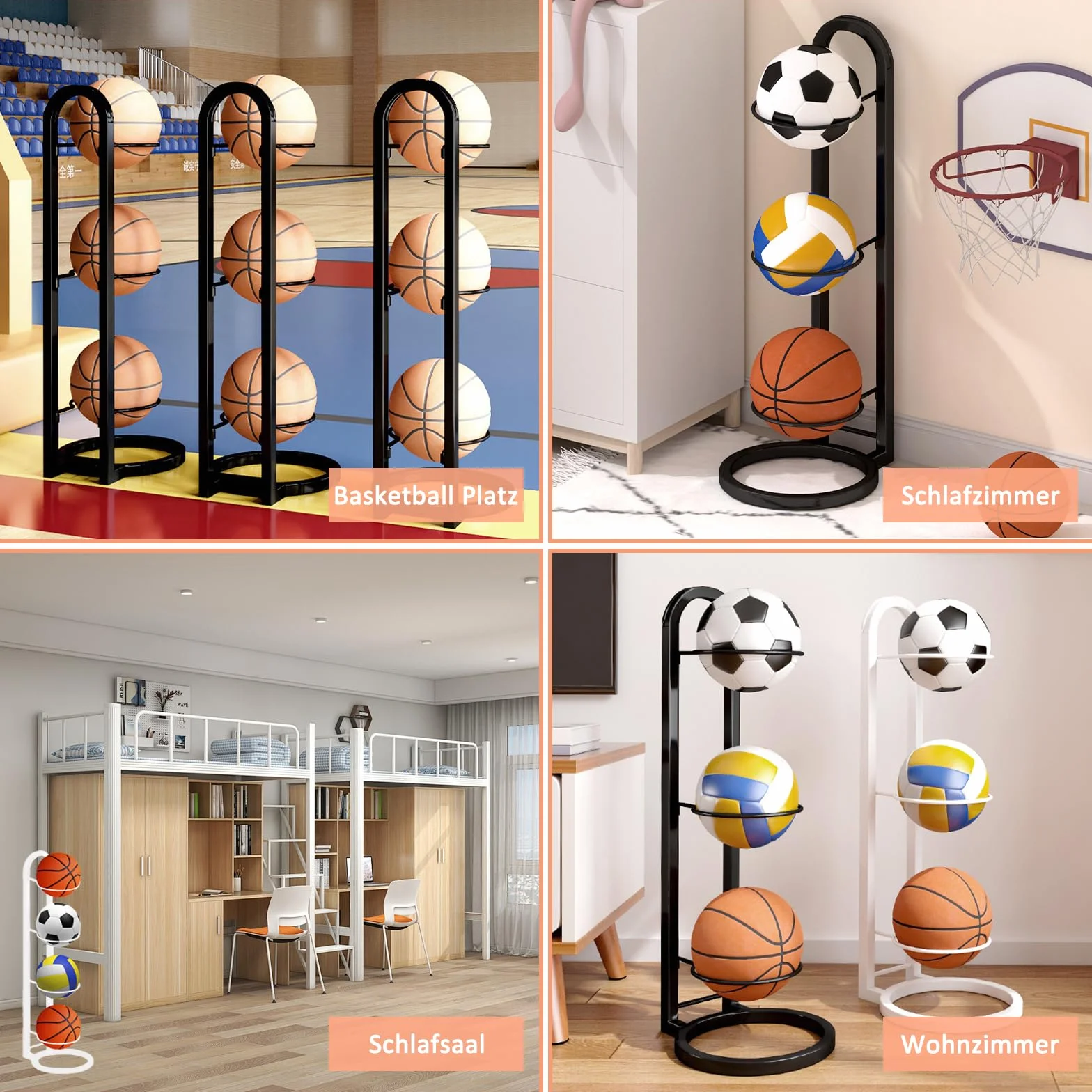 Supporto per Pallacanestro Verticale per Pallone Calcio Pallavolo