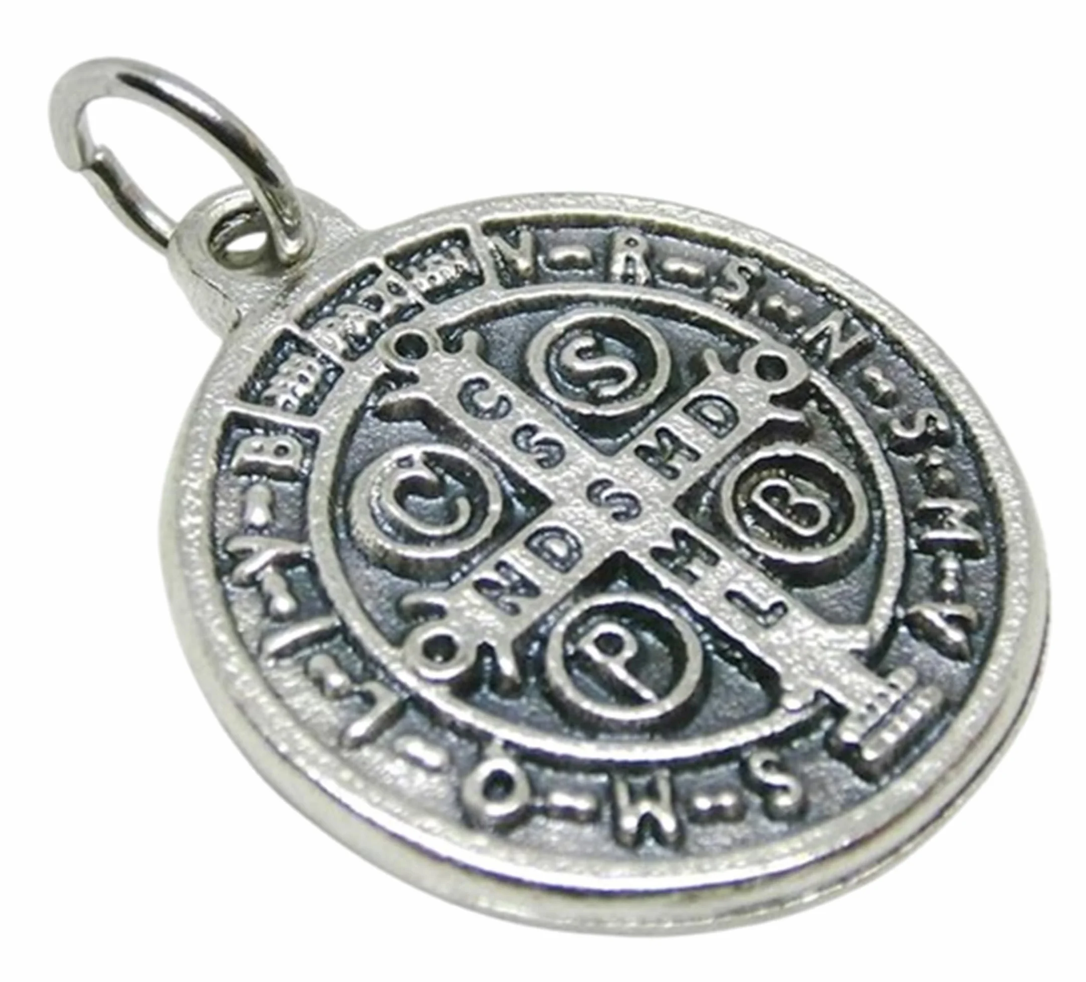 GTBITALY 60.048.30 Medaglia di San Benedetto Argento 2 cm con Anello Esorcista