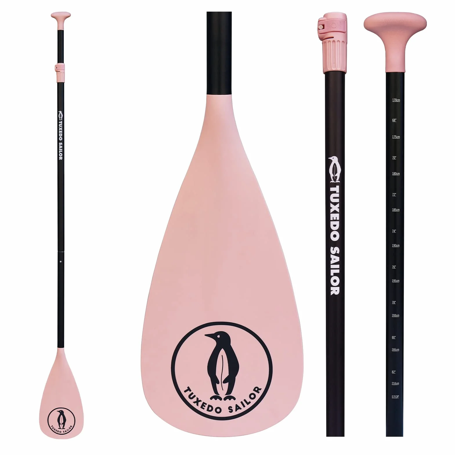 Tuxedo Sailor Pagaia SUP Alluminio Remi Stand Up Paddle Telescopica 2 in 1 Doppia Kayak