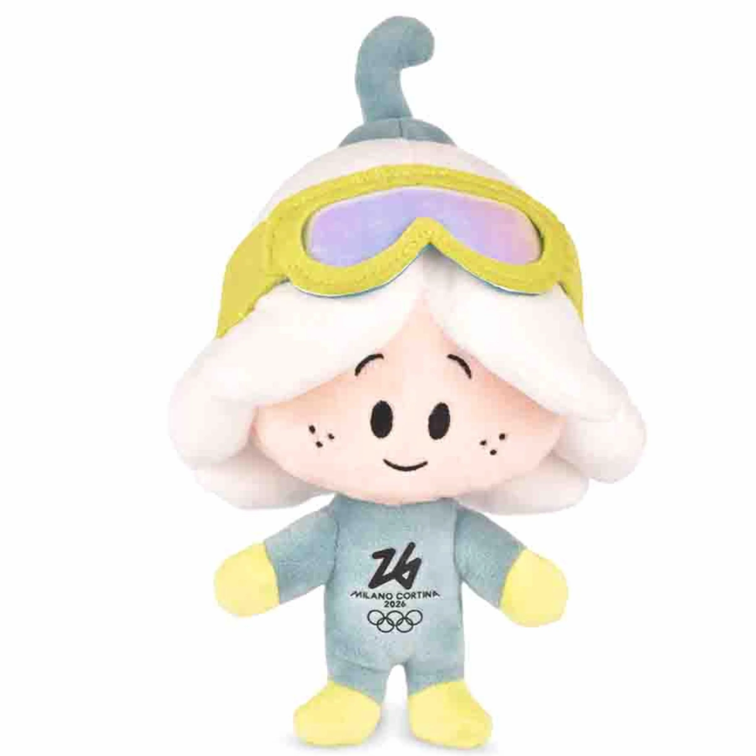 Doudou et Compagnie – Milano Cortina 2026 – Peluche Ufficiale Sport FLO (Maschera da Sci) – Morbidissima – Collezione Flo Olimpica – Mascotte Tina & Milo – Giochi Invernali – 20 cm- LI4532