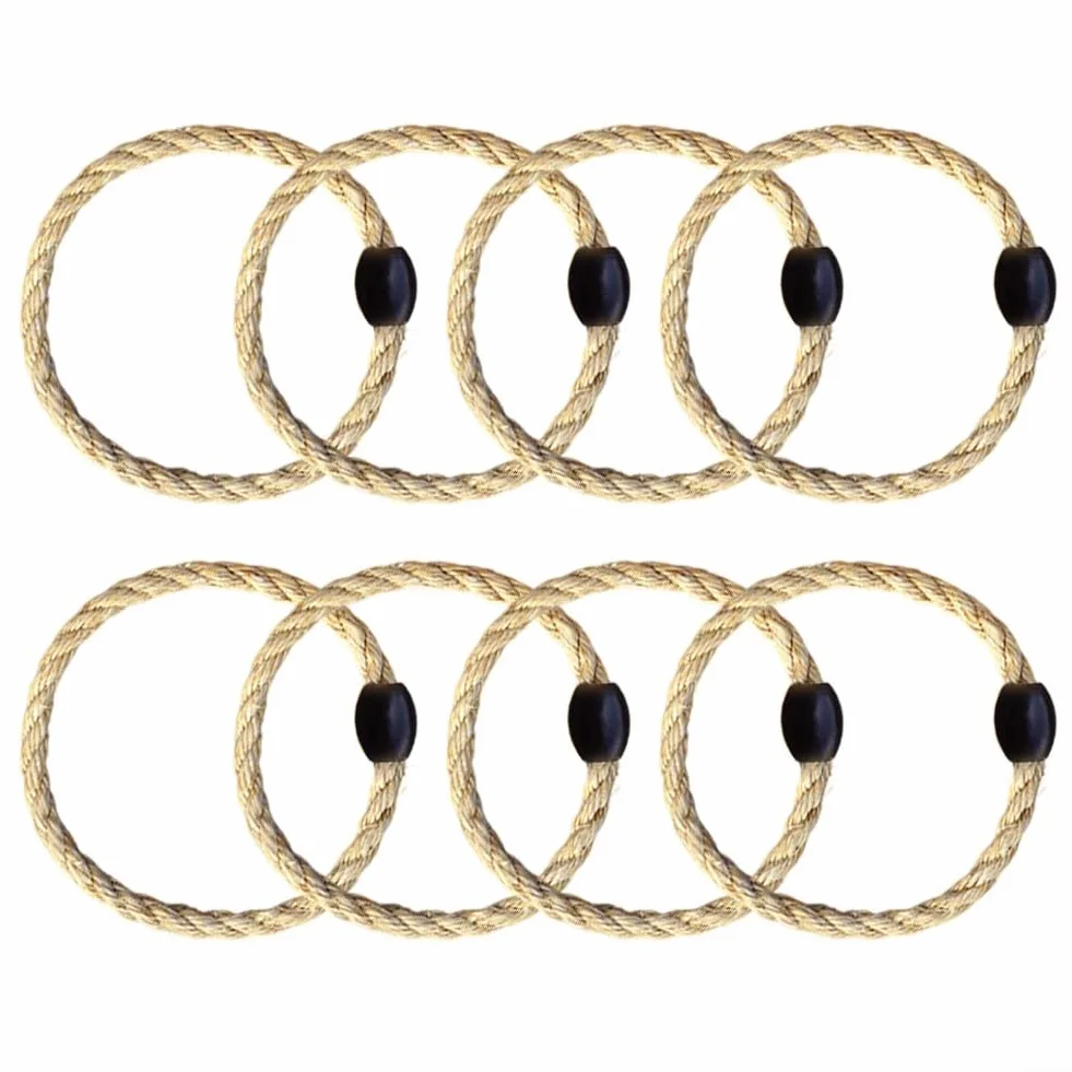 Set di anelli per lanciare gli anelli all'aperto in corda di canapa con perline di legno per giochi per feste in giardino UK Lawn Toss anelli di ricambio per cortile carnevale giocattolo portatile