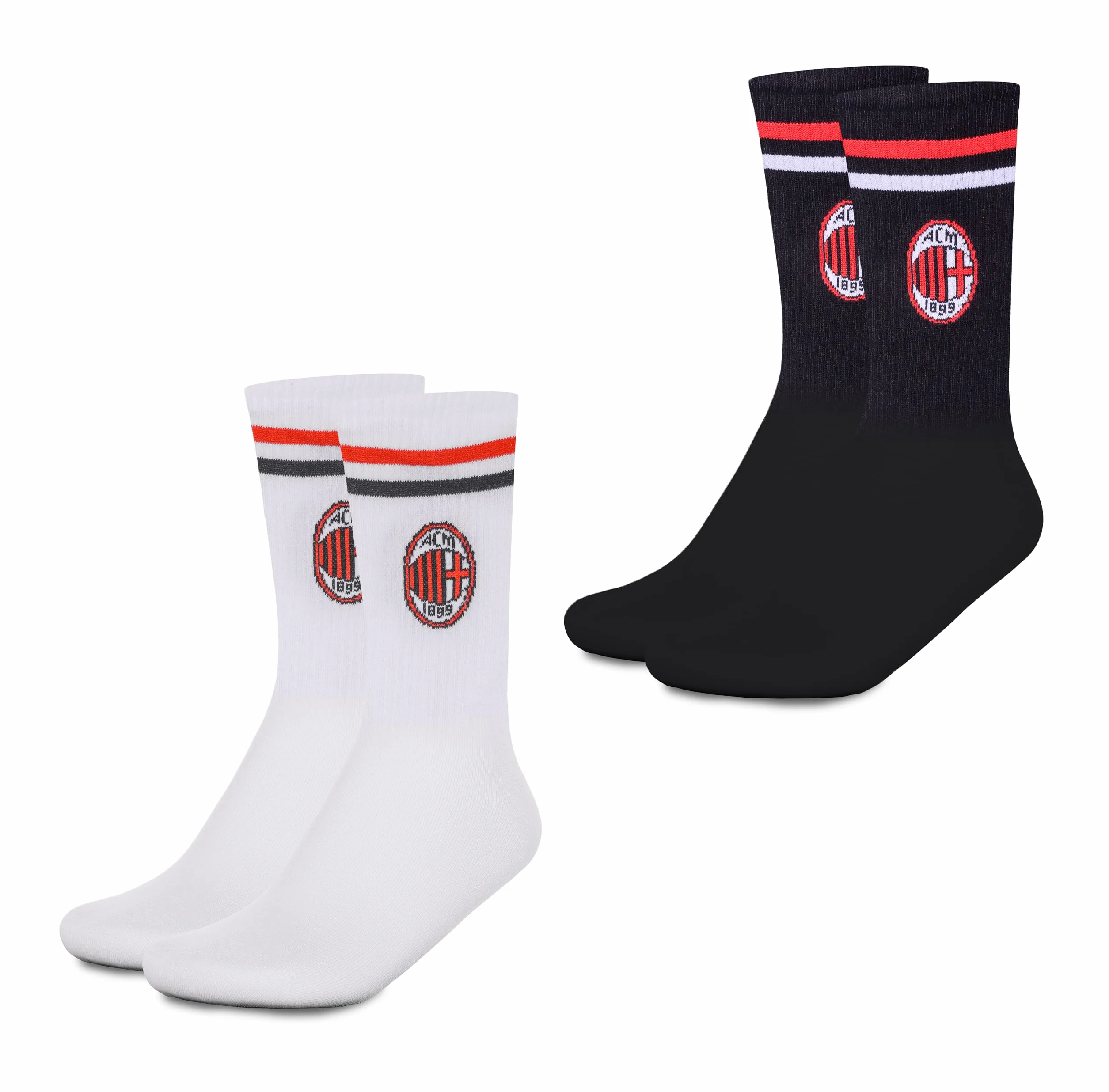 A.C. Milan Set Calze Sport 2 Paia Calzini Unisex Adulto