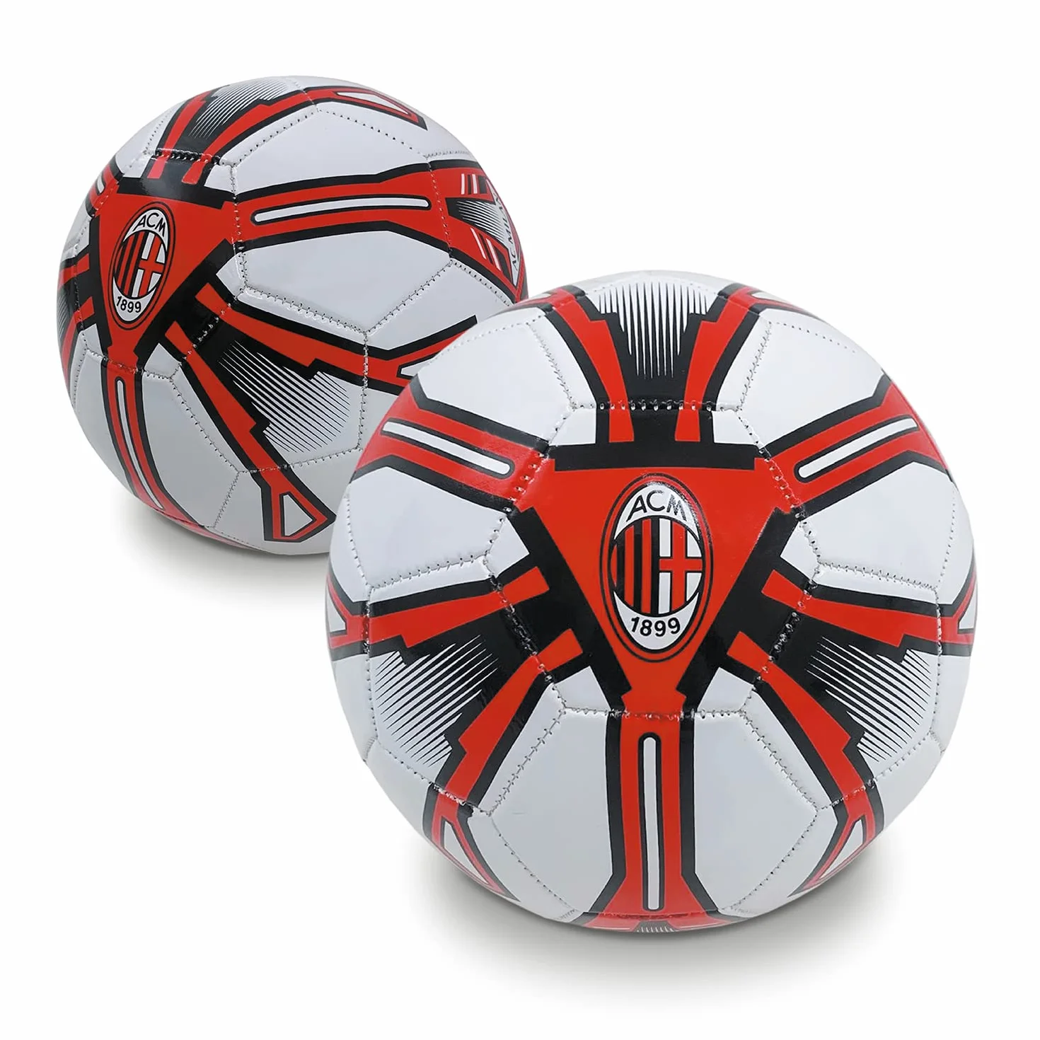Pallone da Calcio Cucito A.C. MILAN Ufficiale Misura 5 Rosso Nero 300g