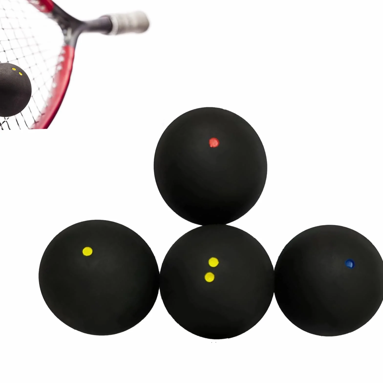 Palline da squash miste da 4, palline da allenamento ad alto rimbalzo K335-4