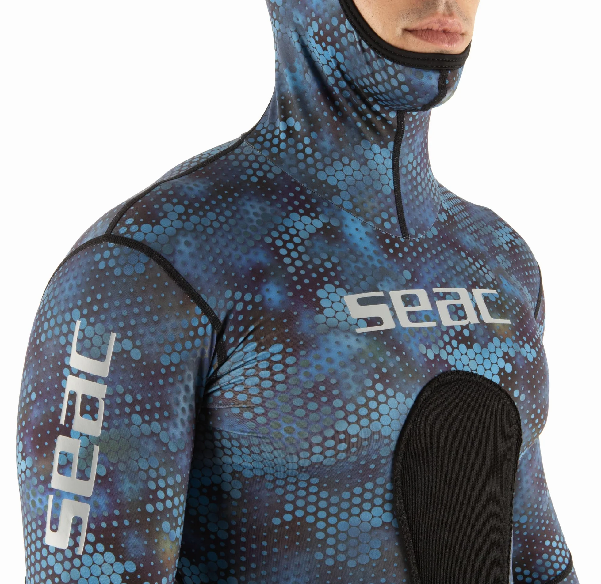 SEAC Blue Moon, Rash Guard da Pesca Subacquea e Apnea, Due Pezzi, Blu Camouflage