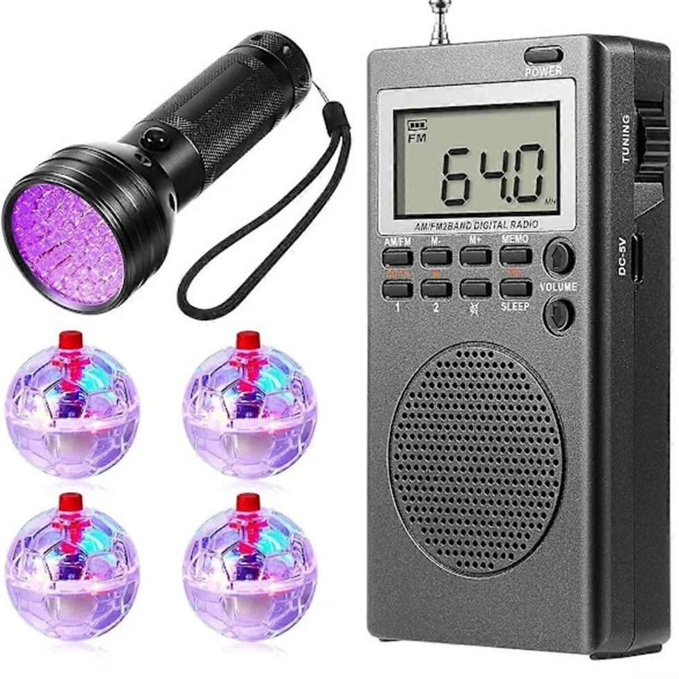 Set attrezzature da caccia ai fantasmi, kit portatile per indagini paranormali con radio integrata a batteria al litio (6 pezzi)