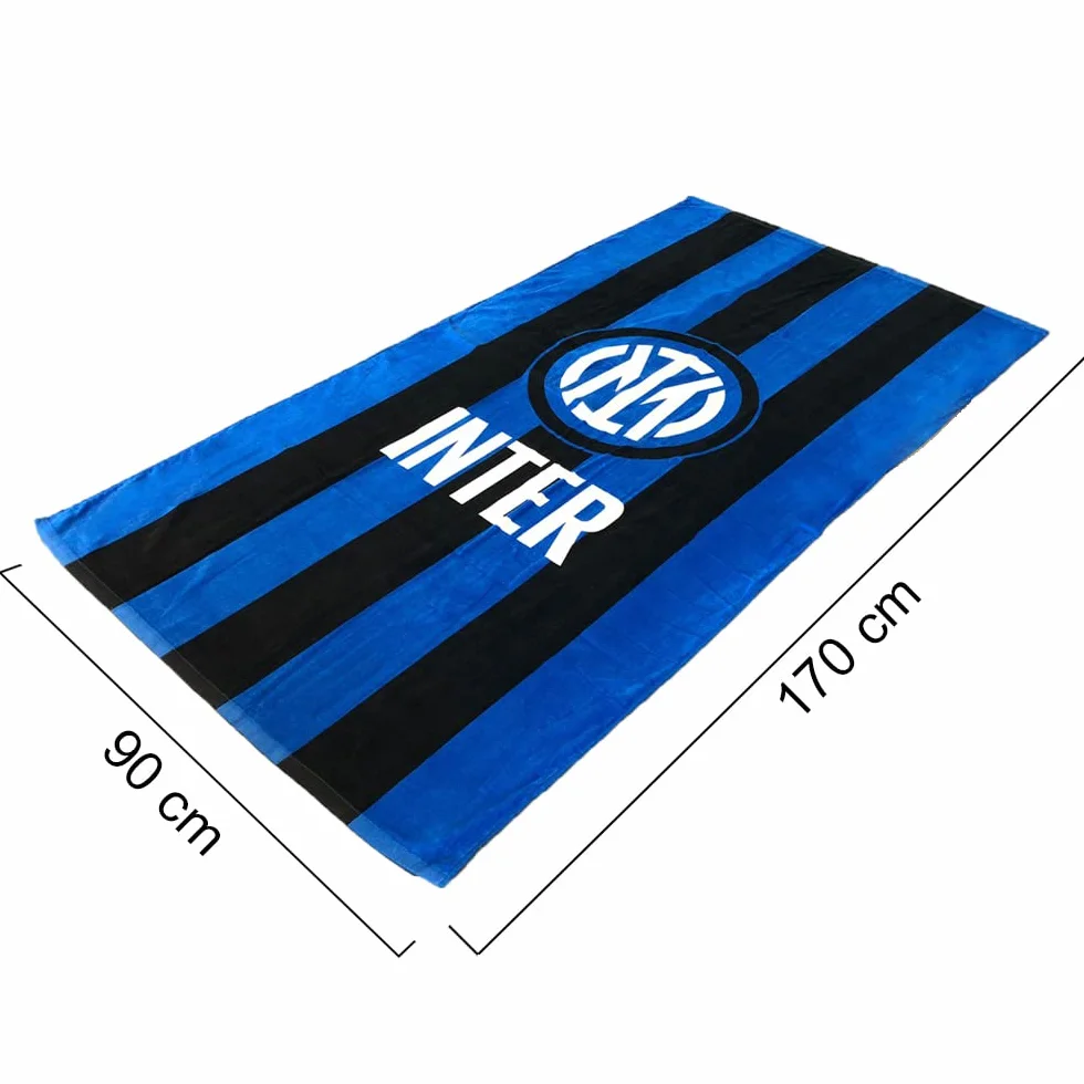 Inter Telo Mare in Spugna 90X170 100% Cotone Grafica Nerazzurra