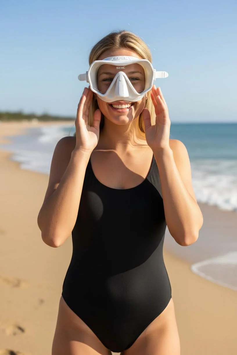SEAC Pura – Maschera Subacquea Antiappannamento Monolente Frameless in Silicone | Maschera per Immersioni e Snorkeling Antifog Low Volume con Fibbia 3D