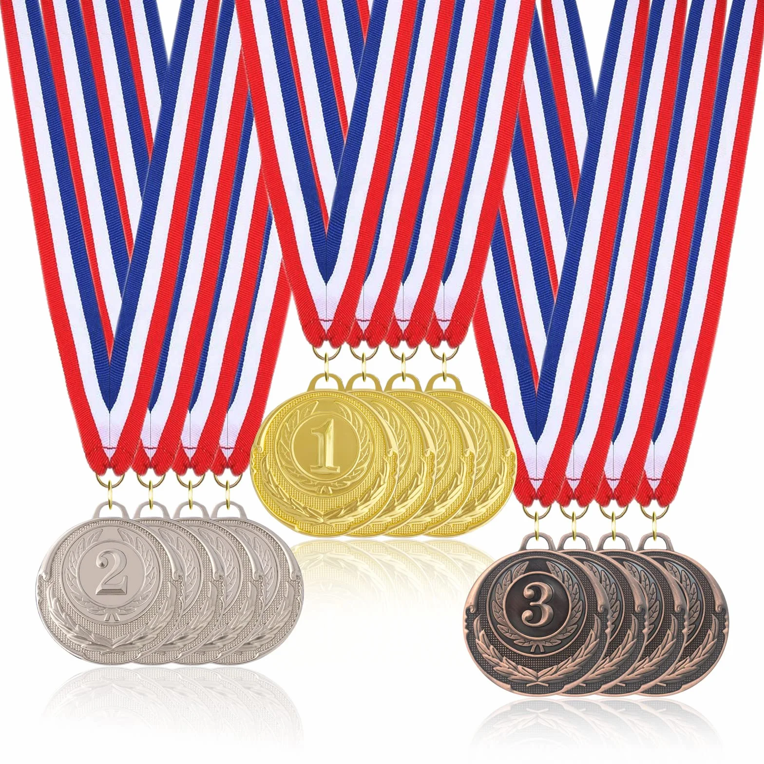 Medaglie Premiazioni Metallo 12 Pezzi per Bambini Adulti Trofeo Vittoria Sport Festa Compleanno