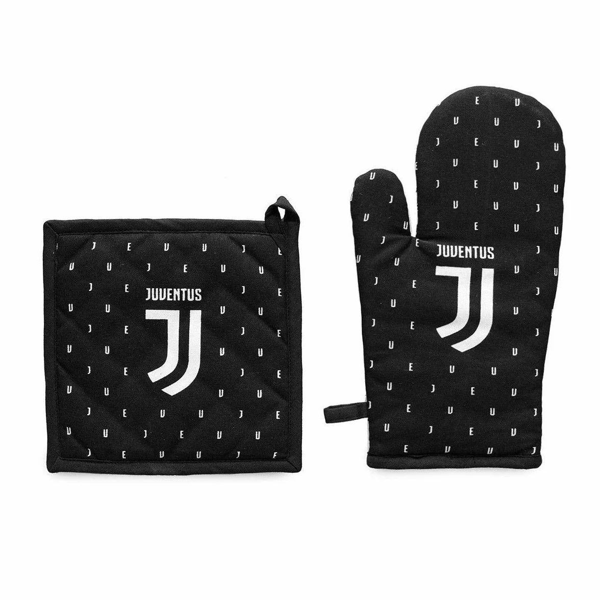 hermet Juventus 52601002131 Set Barbecue, Cotone, Nero, 18 x 30 x 1 cm