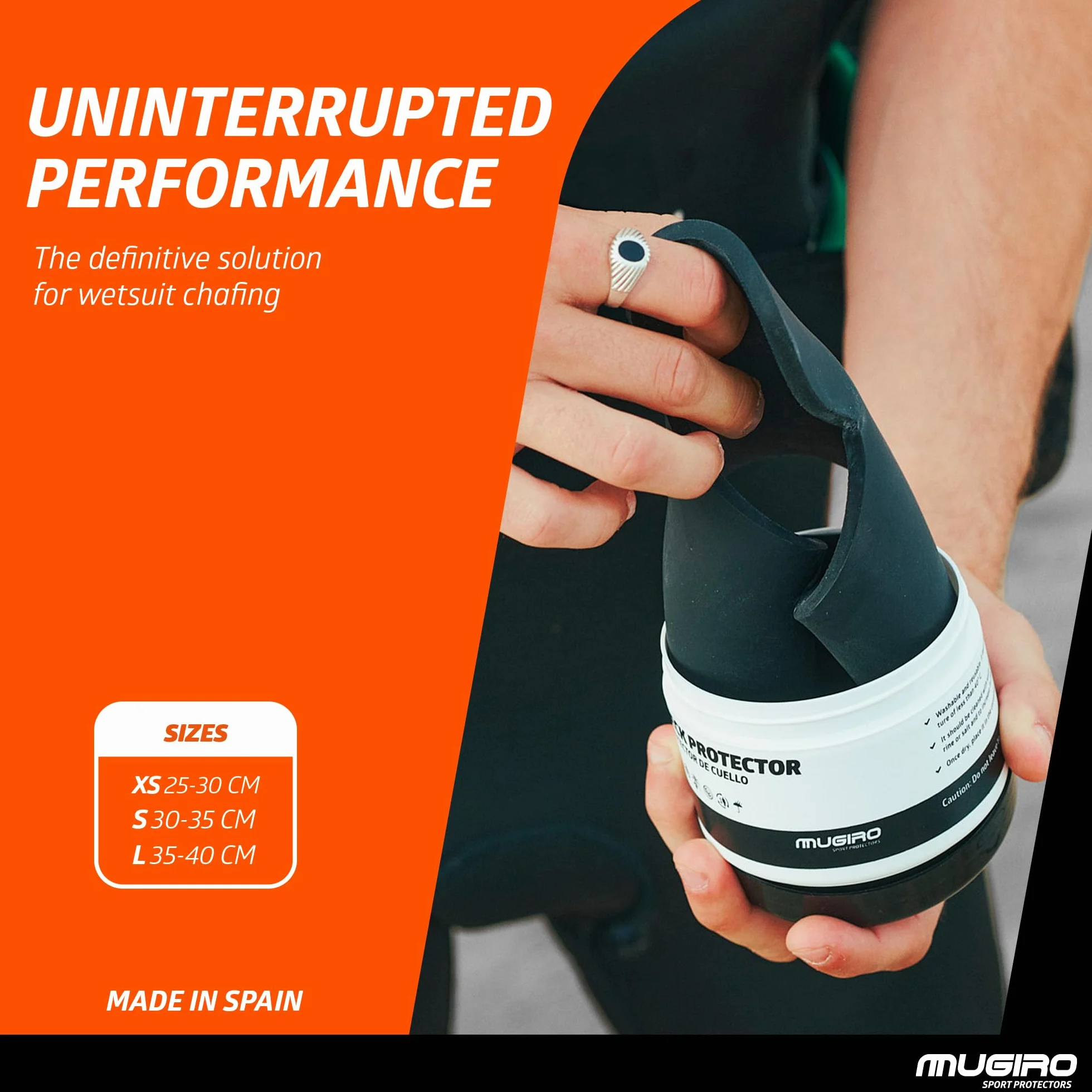 Protezione Collo per Muta in Neoprene – Previene Irritazioni e Ferite in Nuoto, Surf e Immersioni – Collare Elastico Compatibile con Vaselina – Riutilizzabile – Colore Arancione
