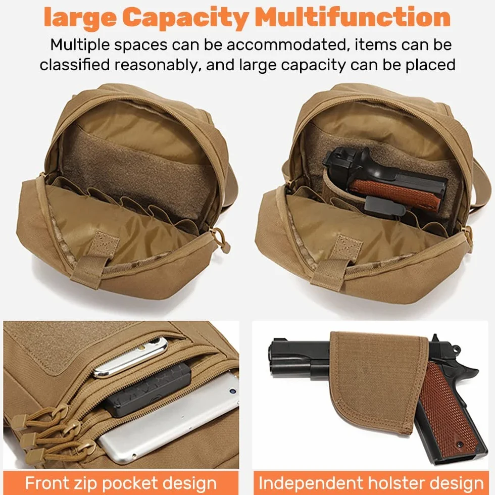 Borsa a tracolla tattica militare nascosta pistola fondina portapistola per campeggio caccia