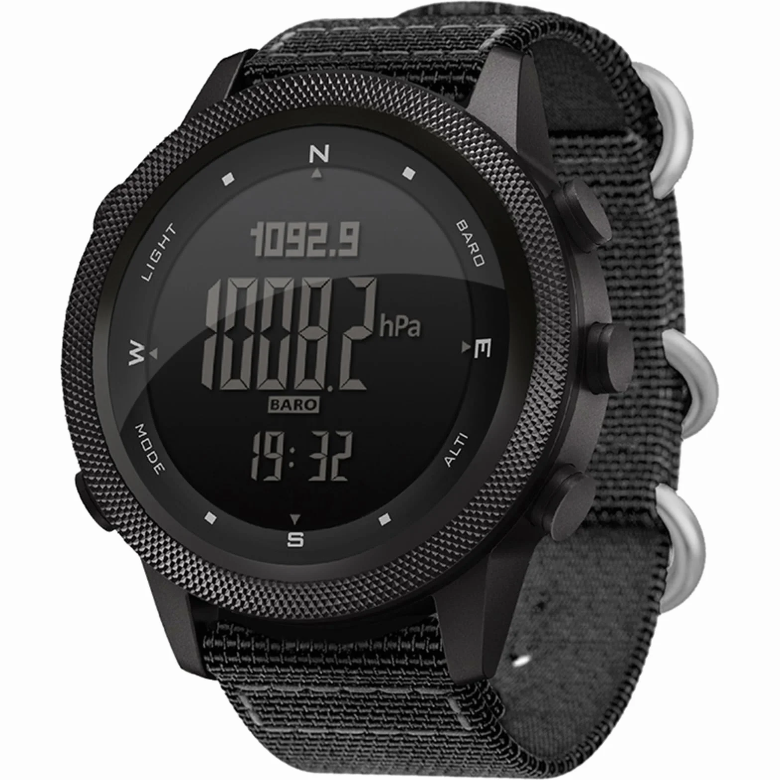TFixol Orologio digitale multifunzionale da uomo, sportivo, corsa, nuoto, sport, altimetro, barometro, bussola, nero