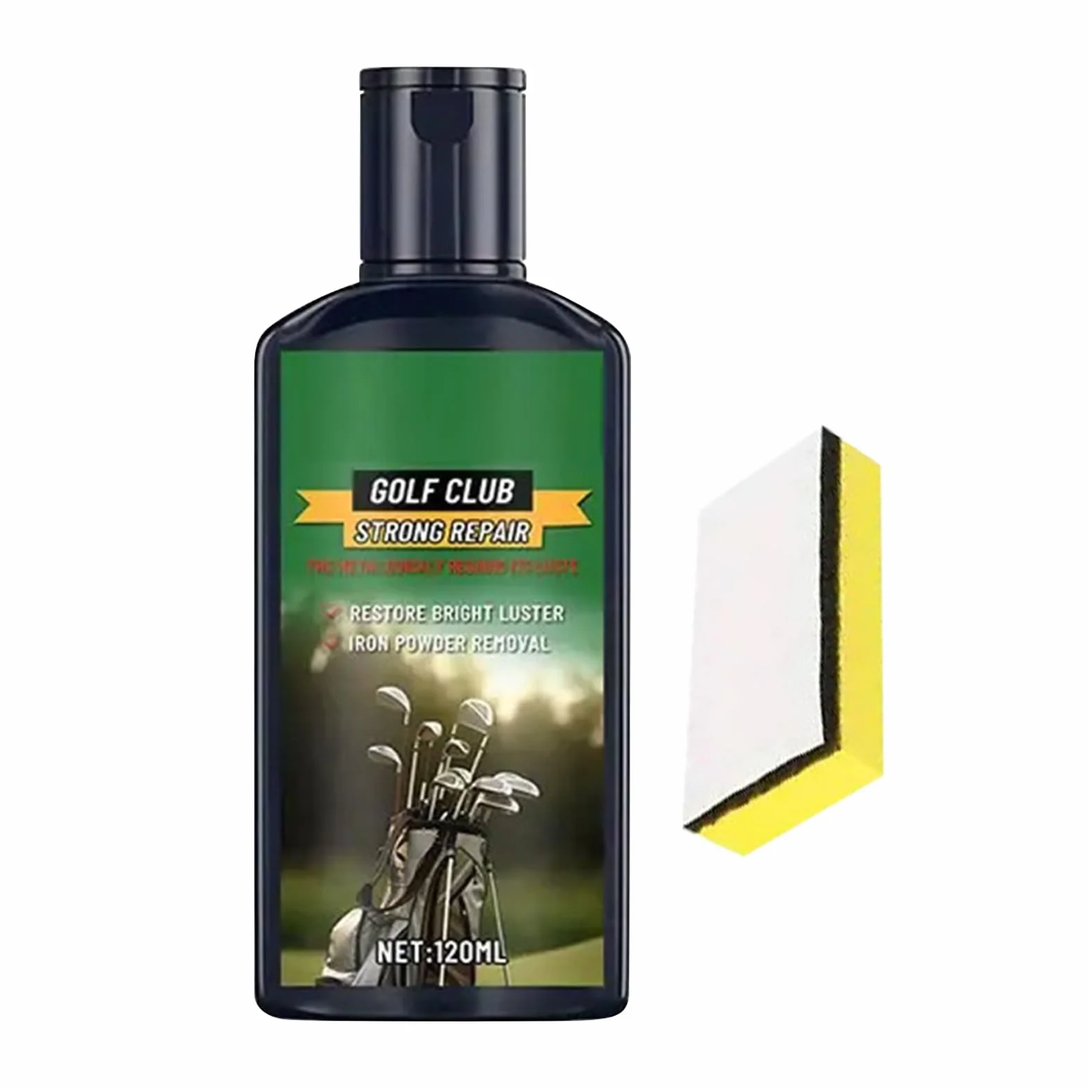 Kit Pulizia Mazze Golf Rimuovi Ruggine Pasta Rimozione Graffi 120ml Spugna Lucidatura Rame Metalli