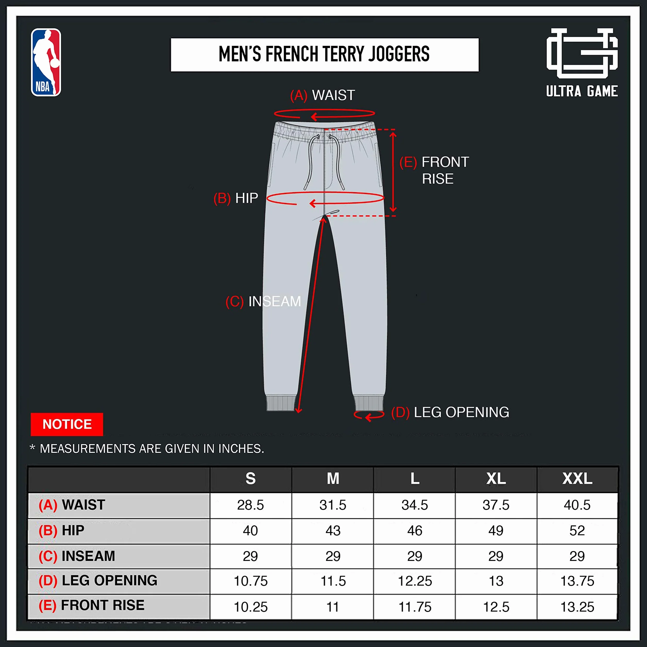 Ultra Game NFL Active Basic Pantaloni da Jogging in Pile Uomo