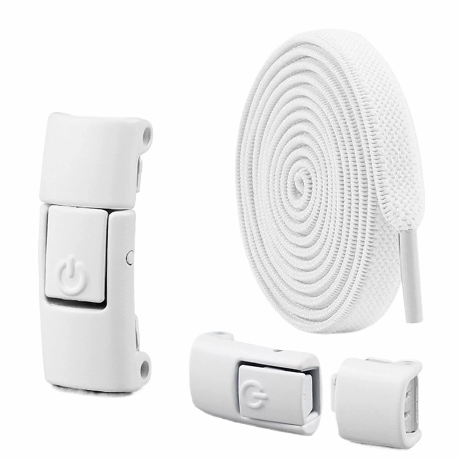 Lacci per Scarpe Lacci for Scarpe da 8 mm Lacci for Scarpe con Chiusura a Pressione Senza Lacci Lacci Elastici Sneaker Lacci Piatti allargati for Adulti for Scarpe per Sneakers, Scarpe(White)