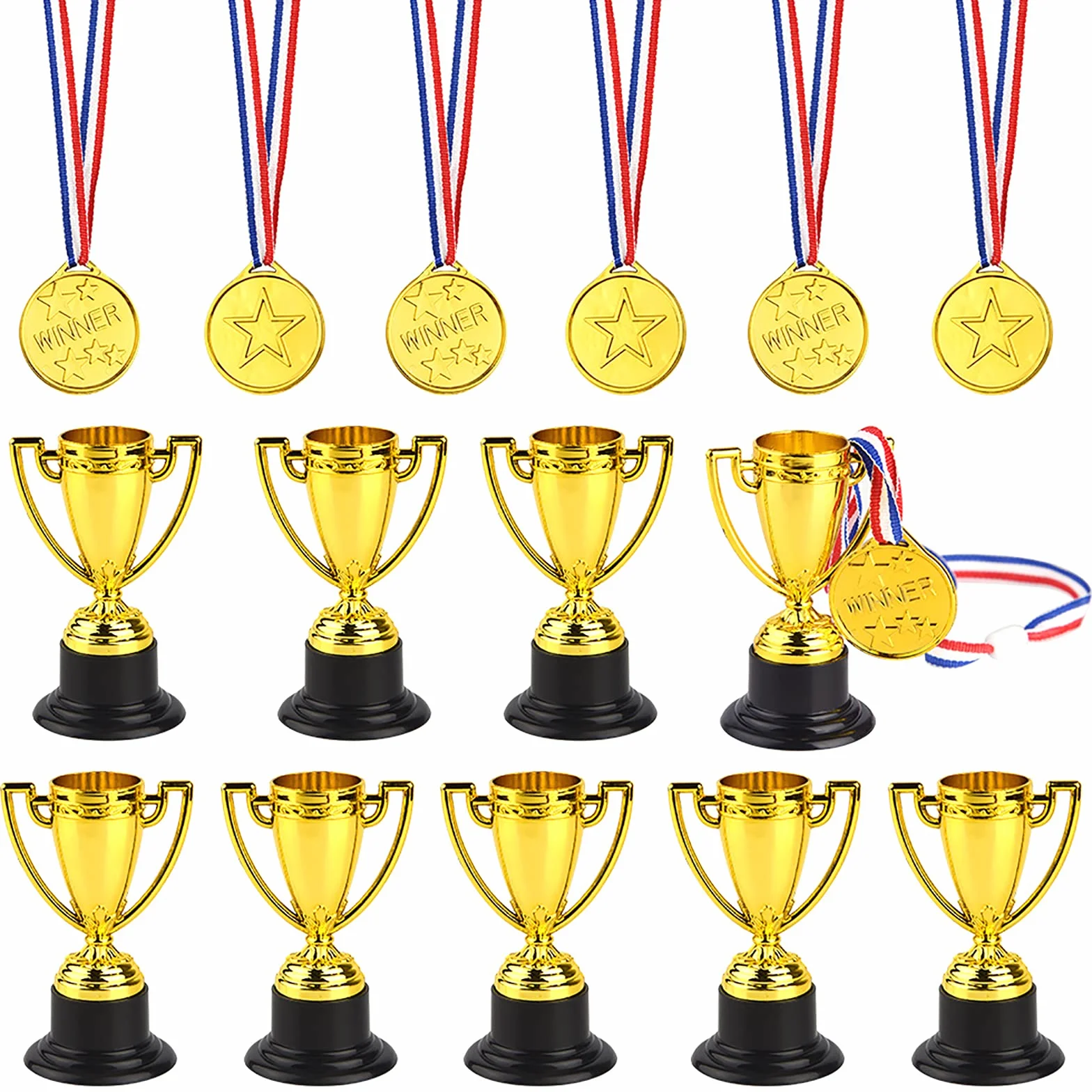 FEPITO 30 Pezzi Medaglie da Trofeo in Oro per Premi per Bambini Sport