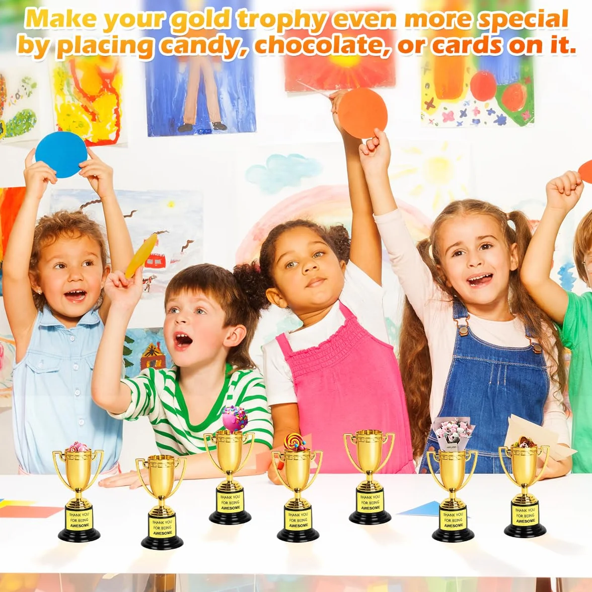 Mini Trofei Oro Plastica 12 Pezzi Premio Coppe per Feste Sportive