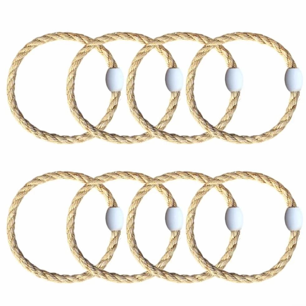 Set di anelli per lanciare gli anelli all'aperto in corda di canapa con perline di legno per giochi per feste in giardino UK Lawn Toss anelli di ricambio per cortile carnevale giocattolo portatile