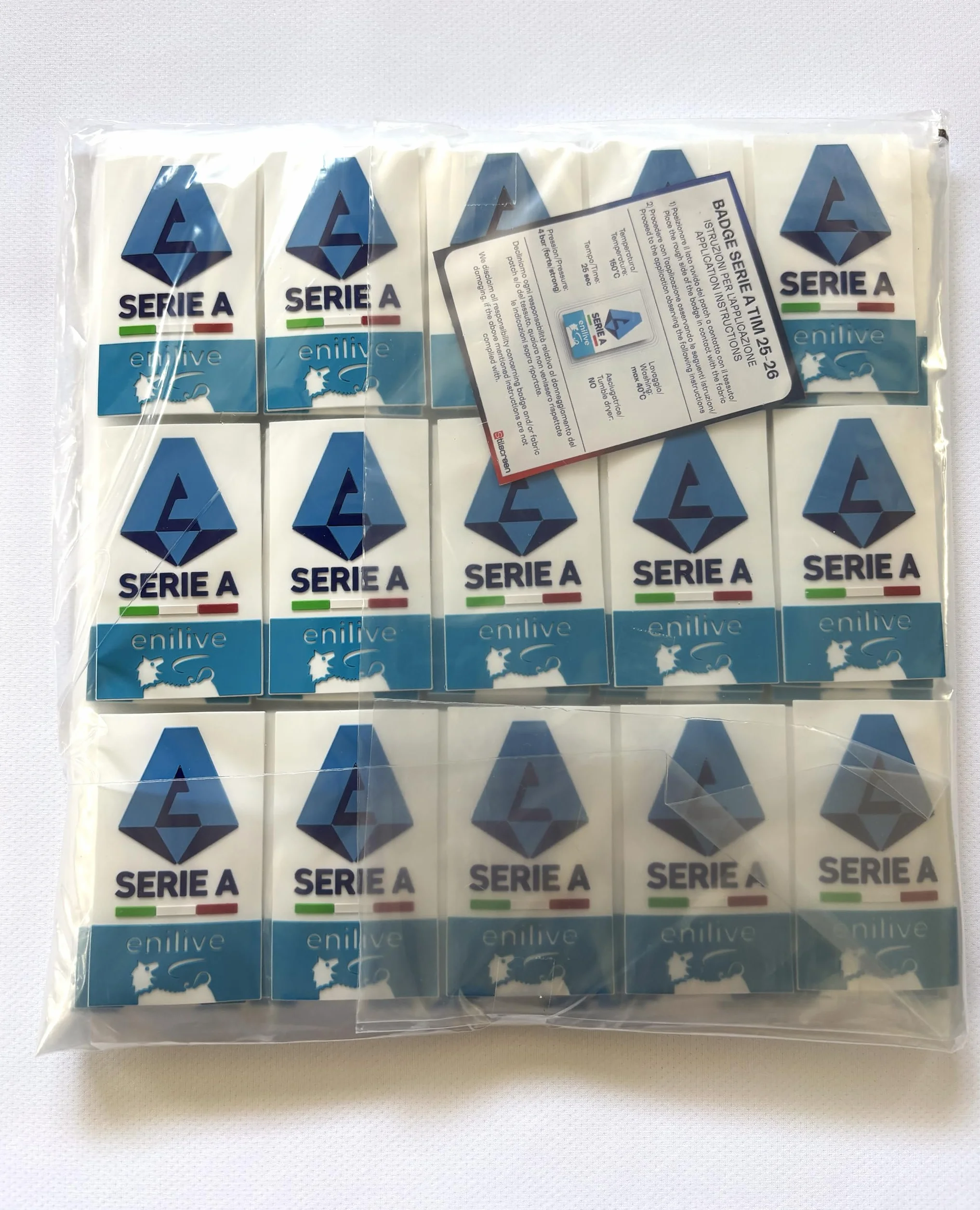 Stilscreen Patch Badge Serie A EniLive maglia Lega Calcio Ufficiale Silicone 3D Originale Genuine 2025/26