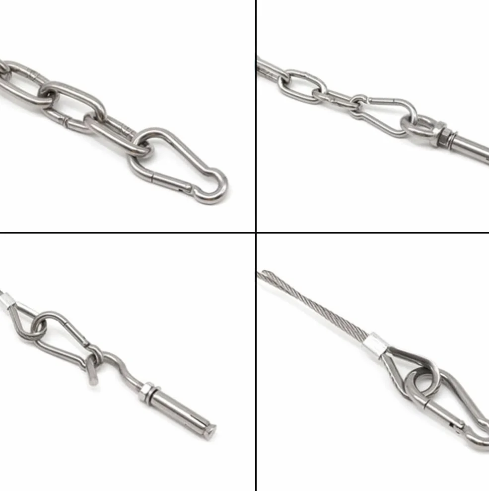 Moschettoni in Acciaio Inox 304 M5 50x5mm 20 Pezzi per Portachiavi Campeggio