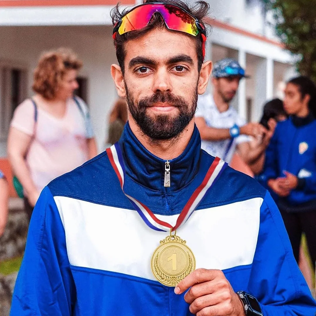 Medaglie Premiazioni Metallo Oro Argento Bronzo con Nastro 6 Pezzi per Gare Stile Olimpico