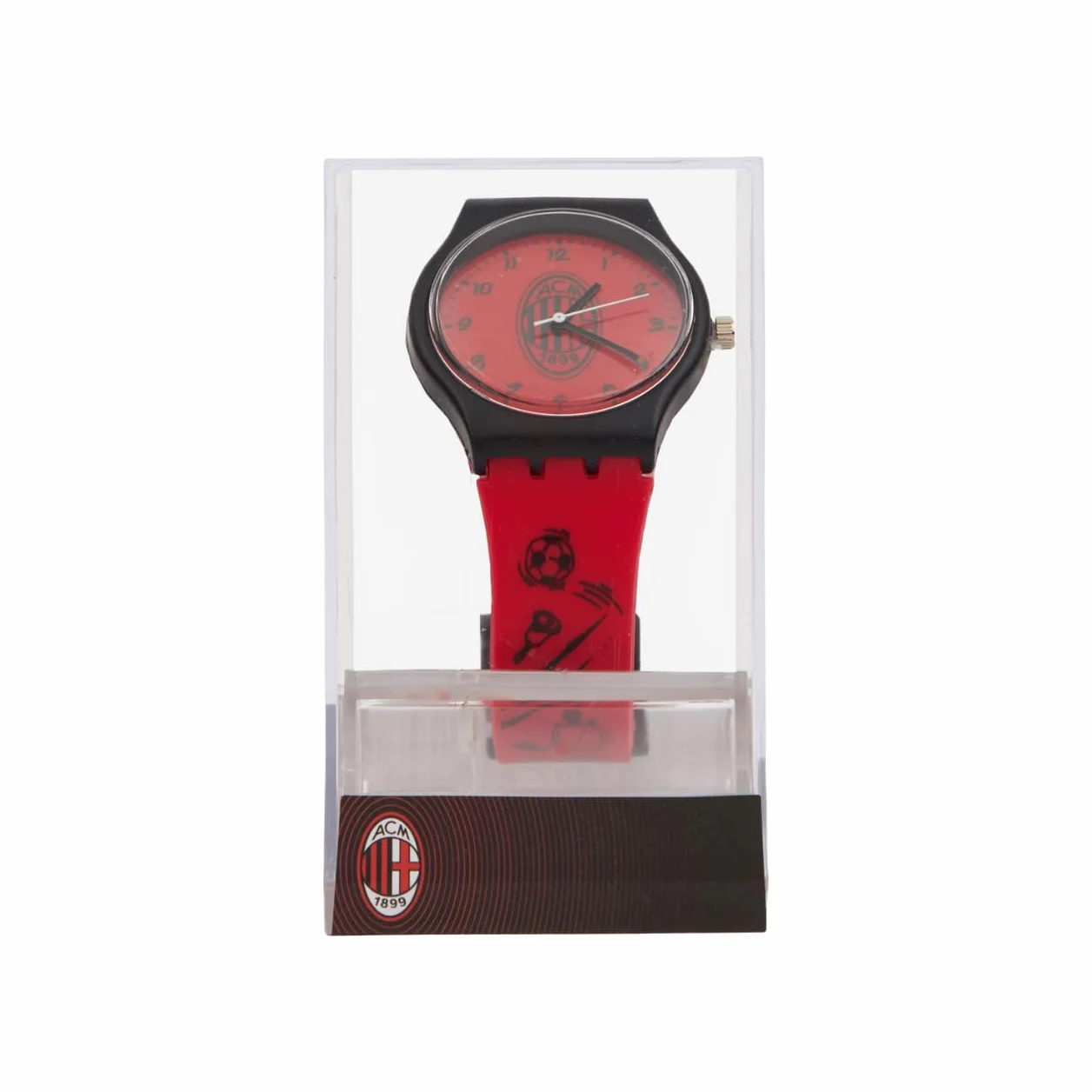 A.C. Milan Orologio Ufficiale per Piccoli Tifosi Rossoneri, Cinturino in Gomma, Rosso