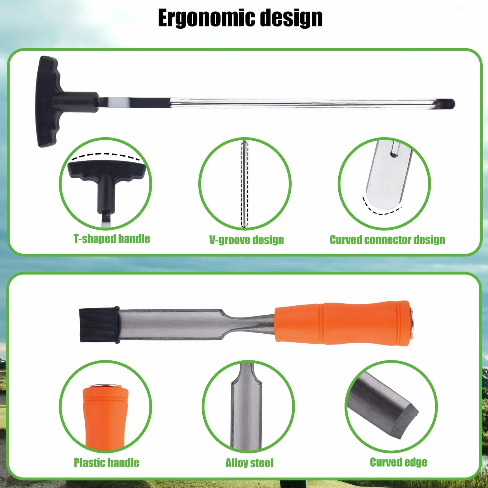 Gosknor Strumento Rimozione Impugnatura Golf Nastro Adesivo Scanalatura V Riparazione Durevole Accessori