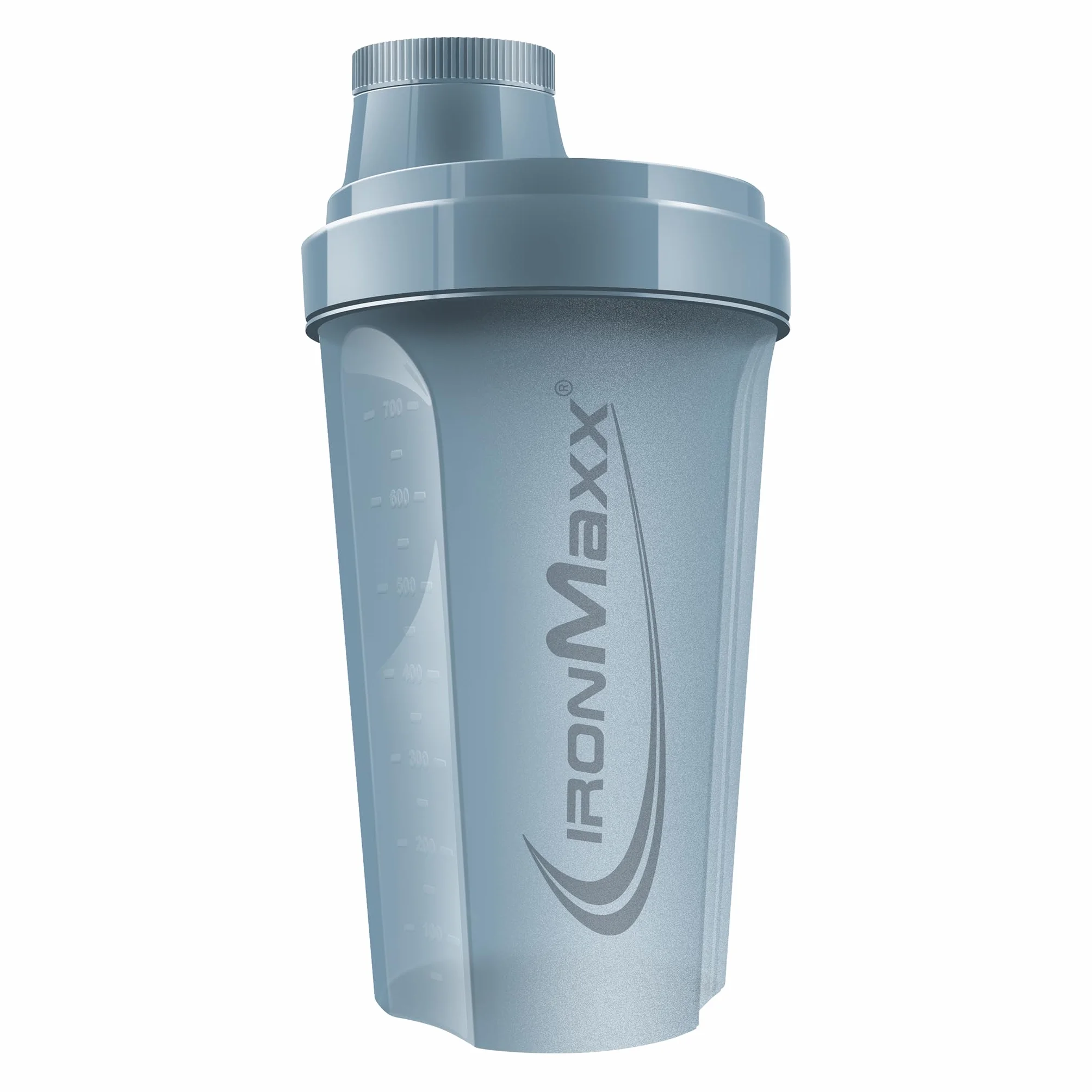 IronMaxx Protein Shaker 700ml Kyanite Blue con tappo a vite, setaccio e scala di misurazione, borraccia palestra a tenuta stagna senza BPA