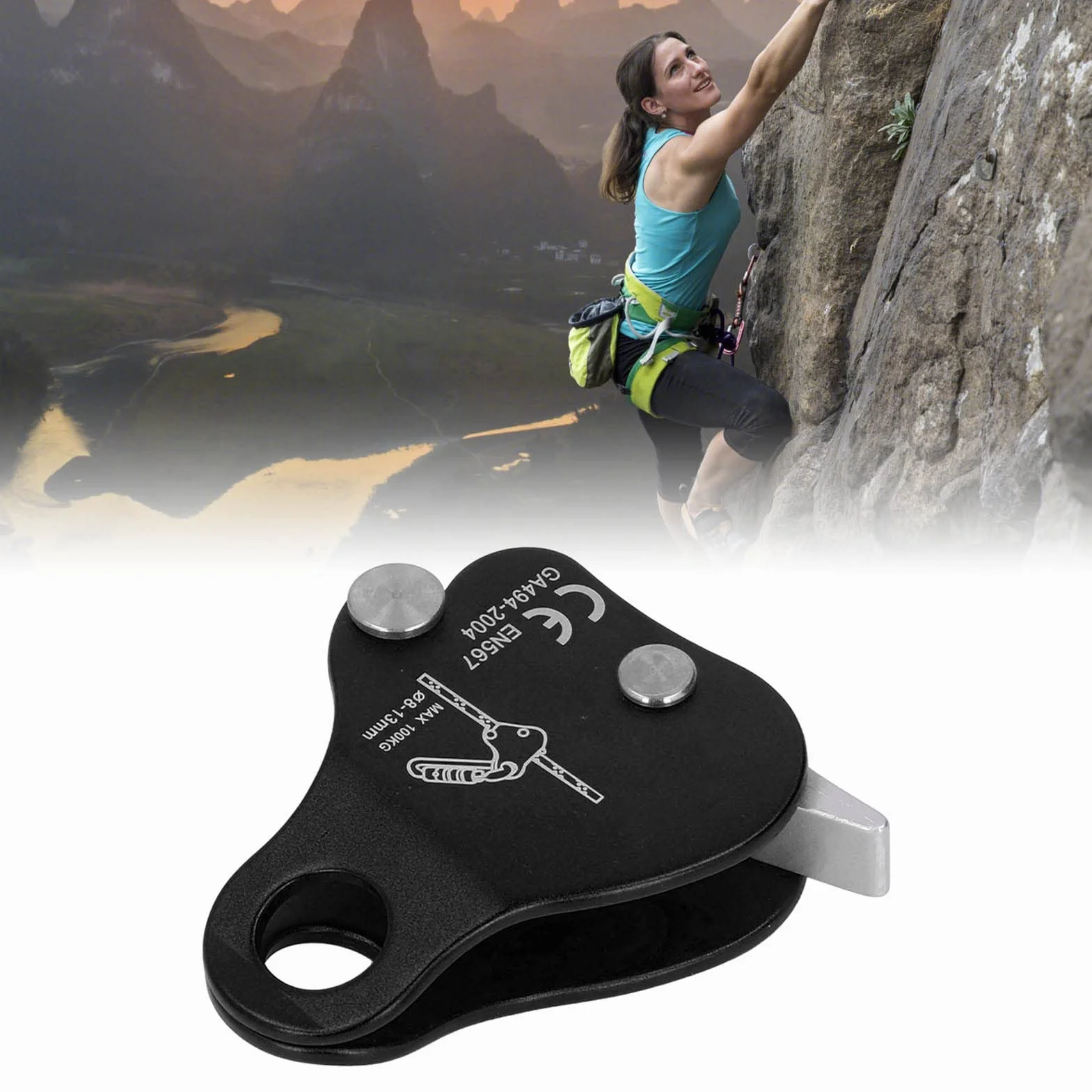 Keenso Fermacorda Autobloccante in Lega di Alluminio 8-13mm per Arrampicata Alpinismo