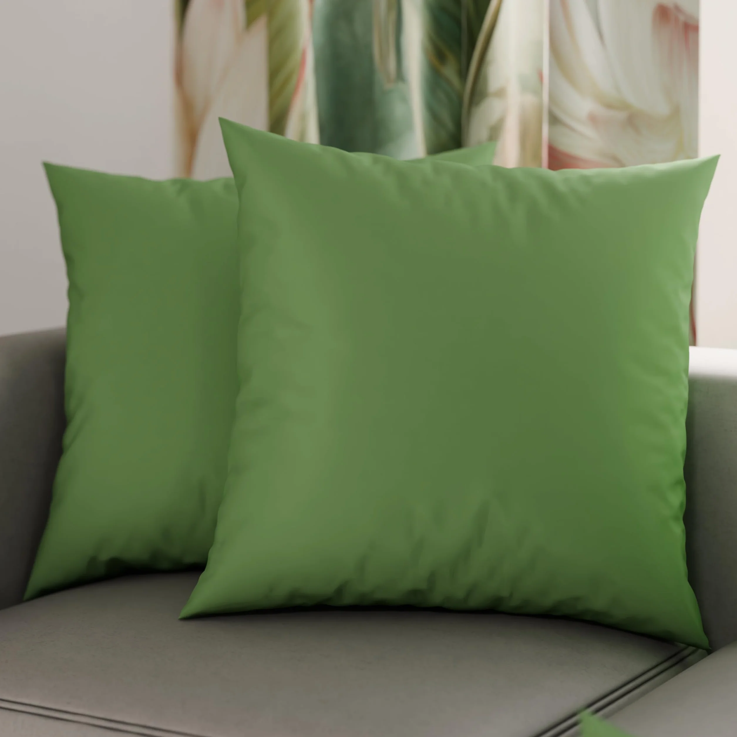 PETTI Artigiani Italiani Federe Cuscino 40x40 cm Microfibra Verde Oliva Set 2 Copricuscino
