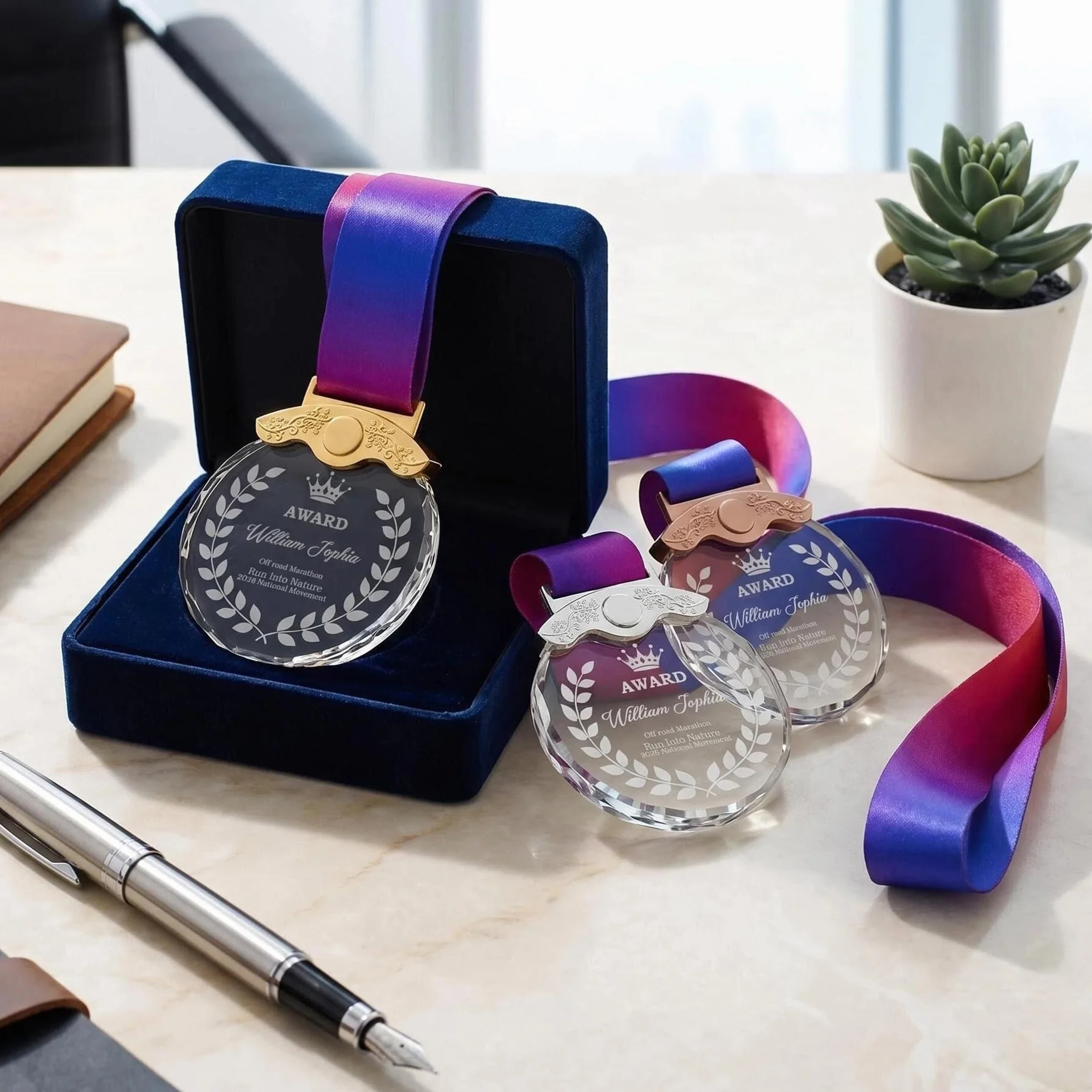 Medaglia Personalizzata con Testo e Foto, Medaglie per Bambini Winner, Oro, Argento, Bronzo, per Premiazioni Scolastiche