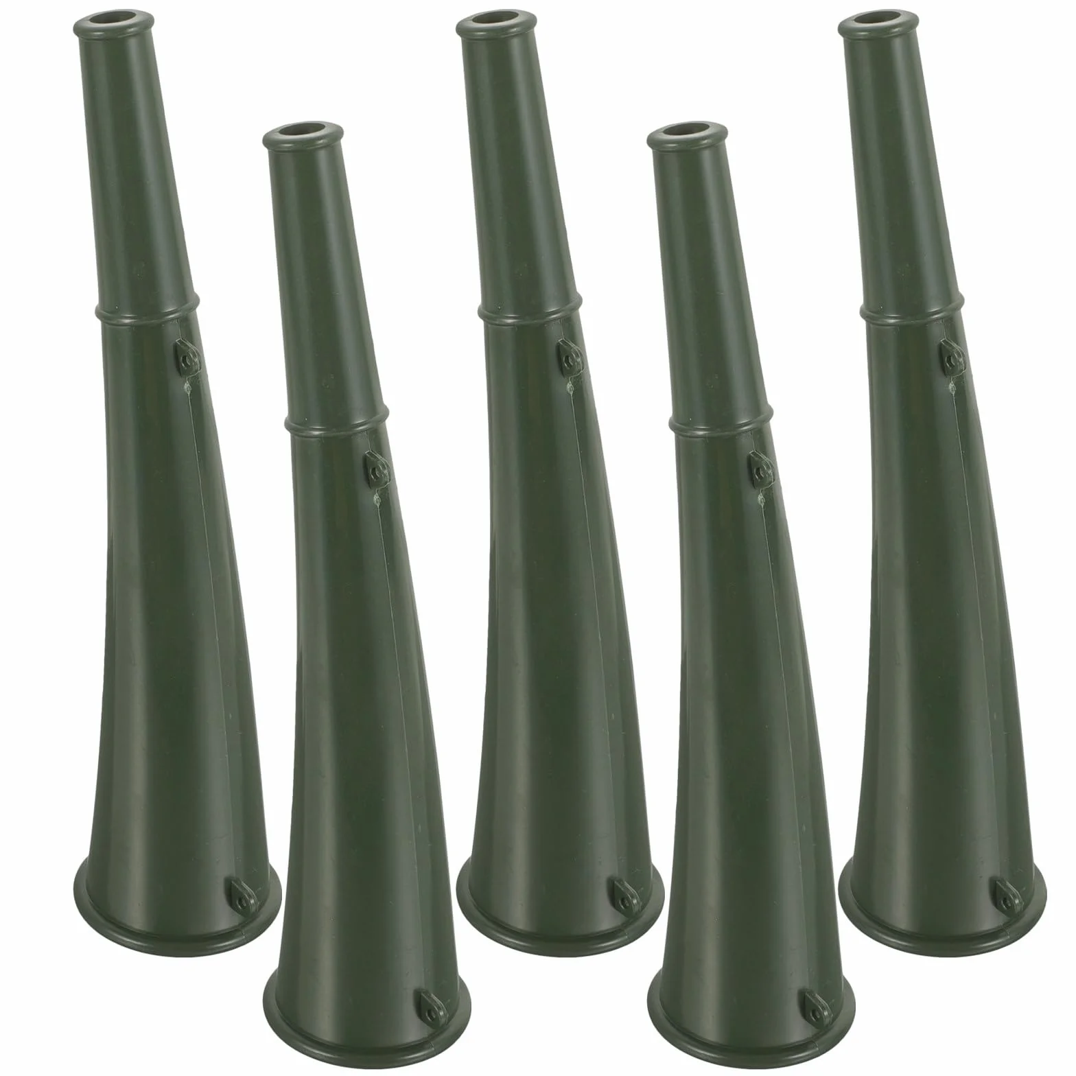 Hemobllo 5 Pezzi Corno di Plastica Verde per Addestramento e Party, Resistente e Portatile per Attività Outdoor e Cerimonie, Corno da Allenamento Multiuso