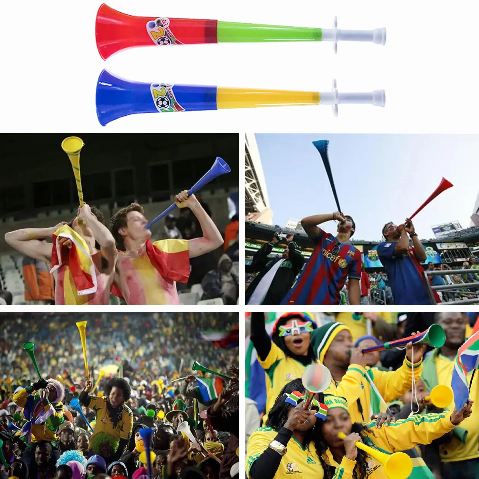 Vuvuzela Horn Molto Forte Tröte Clacson Plastica Fanfara Calcio 2 PCS