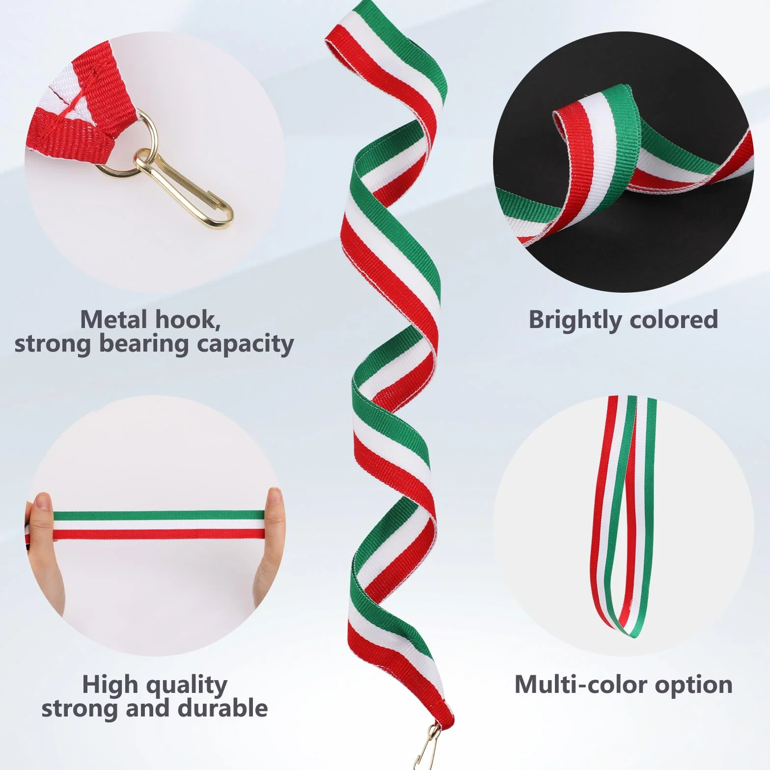 GeeRic 30pz Nastri per Medaglie con Gancio, Clip Collo, per Sport Festa Scuola