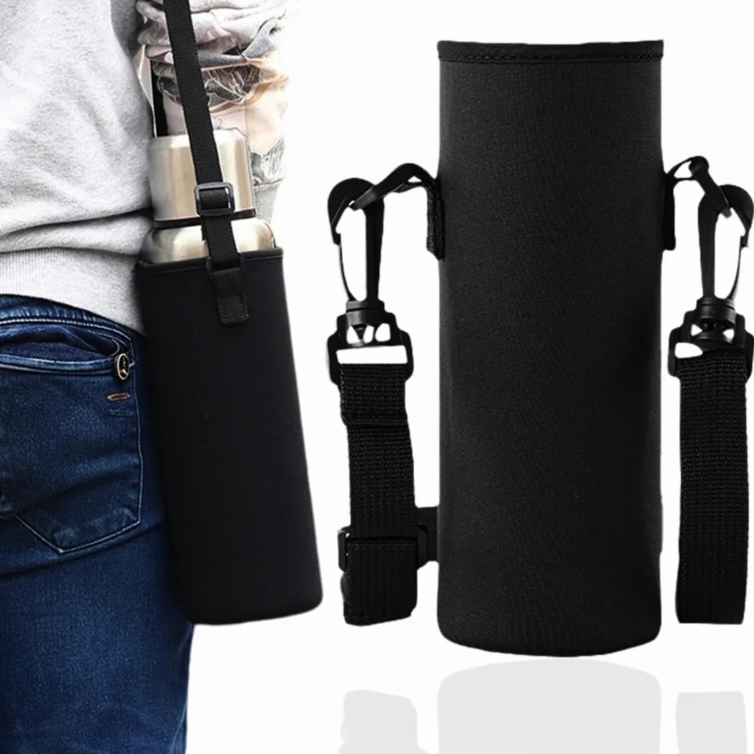 Borsa in Neoprene per Borraccia con Tracolla 1500ML, Custodia Protettiva Porta Bottiglia Acqua per Viaggio ed Escursionismo