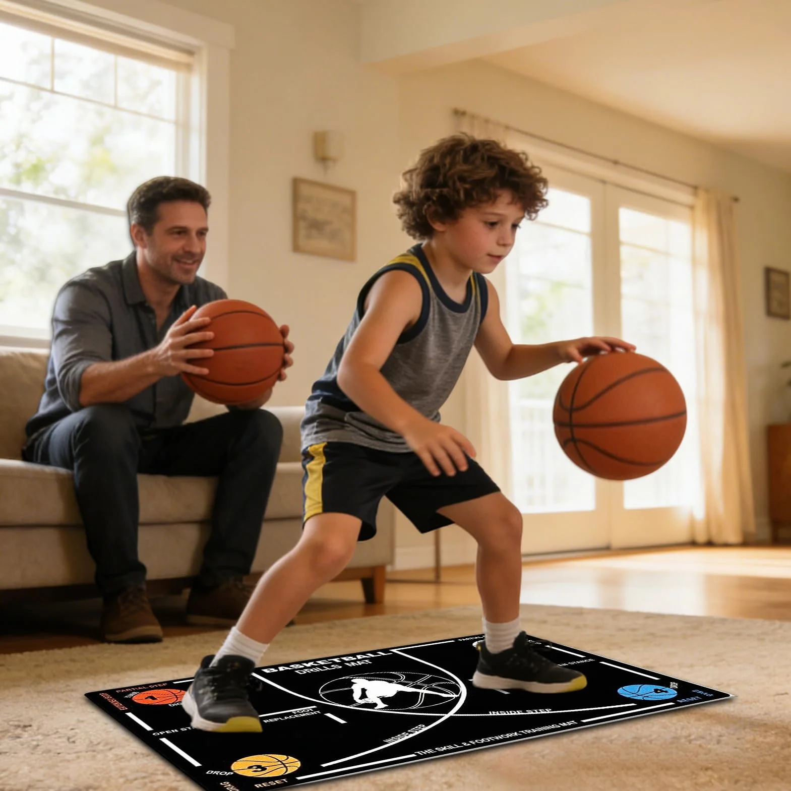 Tappetino da allenamento basket antiscivolo silenzioso per interni ed esterni