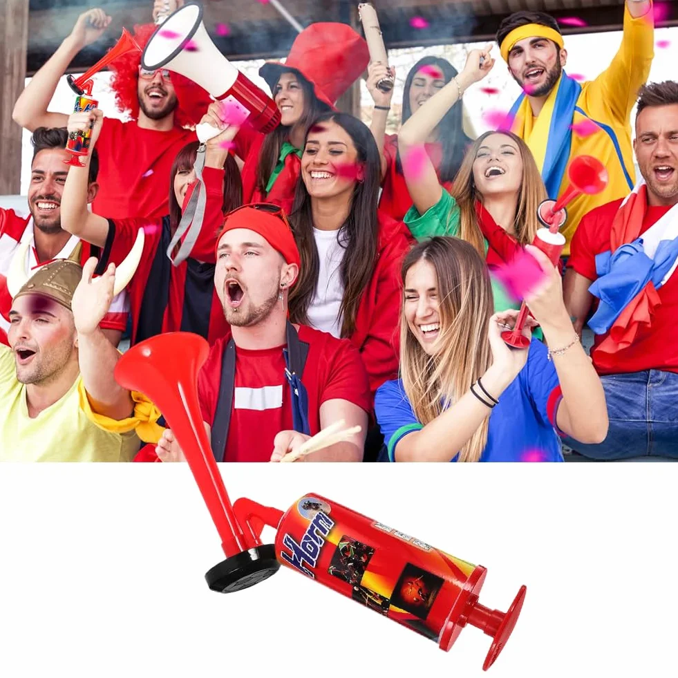 Cerioll Tromba da Stadio, Trombetta da Stadio Manuale, Air Horn per Partite di Calcio, Air Horns Signalhorn, per Partite di Calcio, Eventi Sportivi, Celebrazioni, Rosso