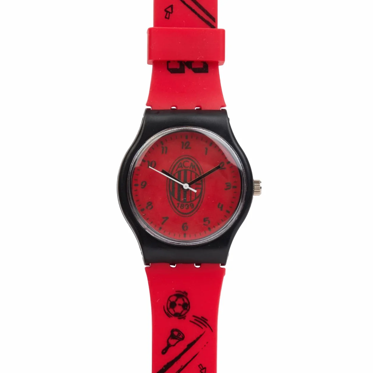 A.C. Milan Orologio Ufficiale per Piccoli Tifosi Rossoneri, Cinturino in Gomma, Rosso