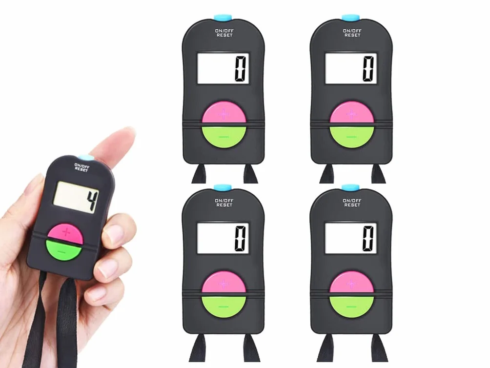 Contatore Elettronico Manuale Digitale Portatile LCD Clicker Sportivo da Golf (Nero)