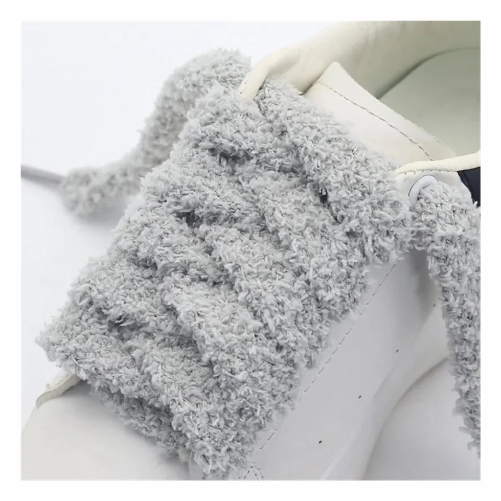 5 paia di lacci morbidi morbidi da 15 mm, morbidi e soffici, larghi e piatti, in peluche, perfetti per le donne, scarpe da ginnastica casual