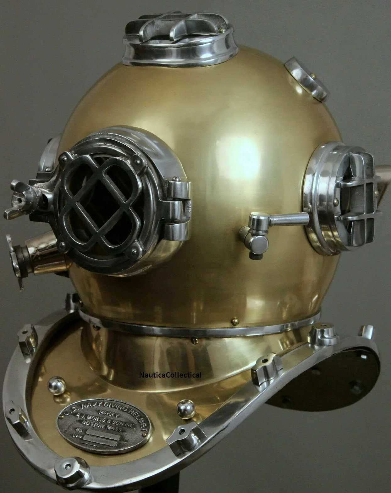 Casco subacqueo US Navy Mark V Deep Sea Marine Divers Antico Scuba Sea Diver Vintage Marine Divers Casco Solido Acciaio & Ottone Scuba Diving Casco 18